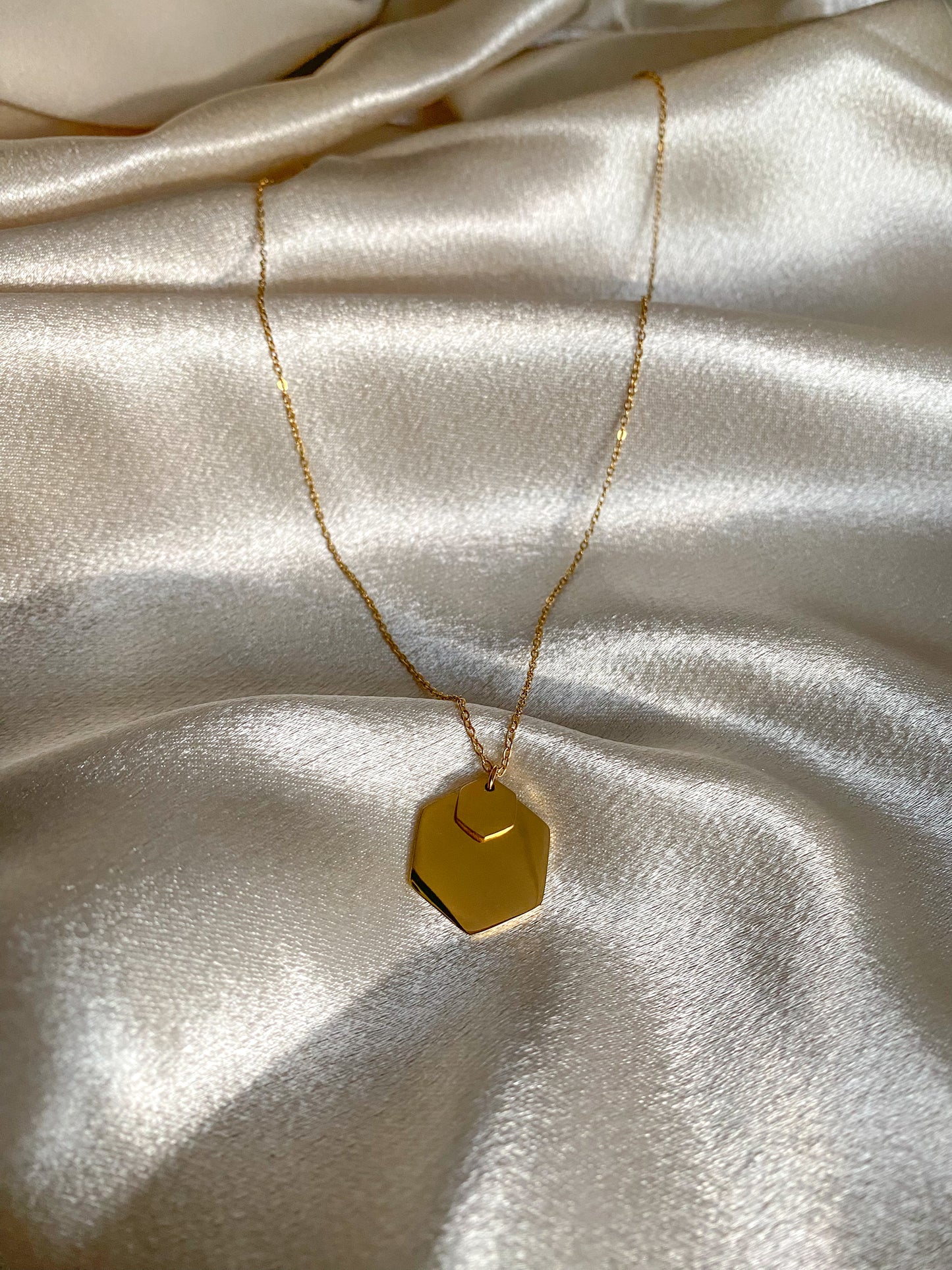 Hexagon Gold Necklace