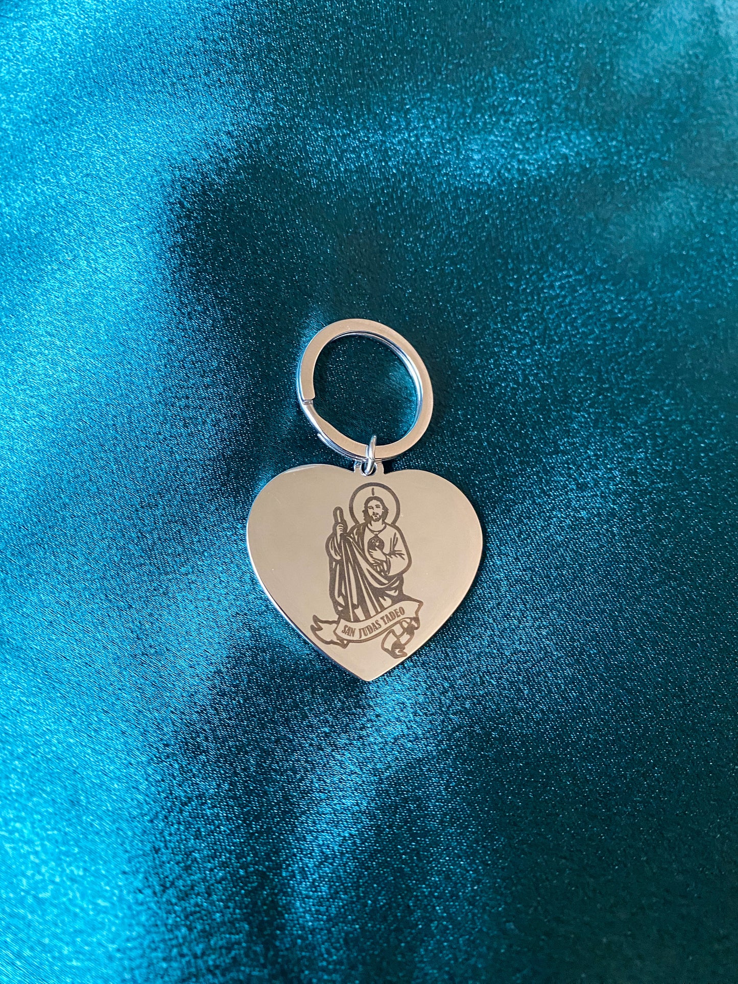 San Judas Heart Keychain