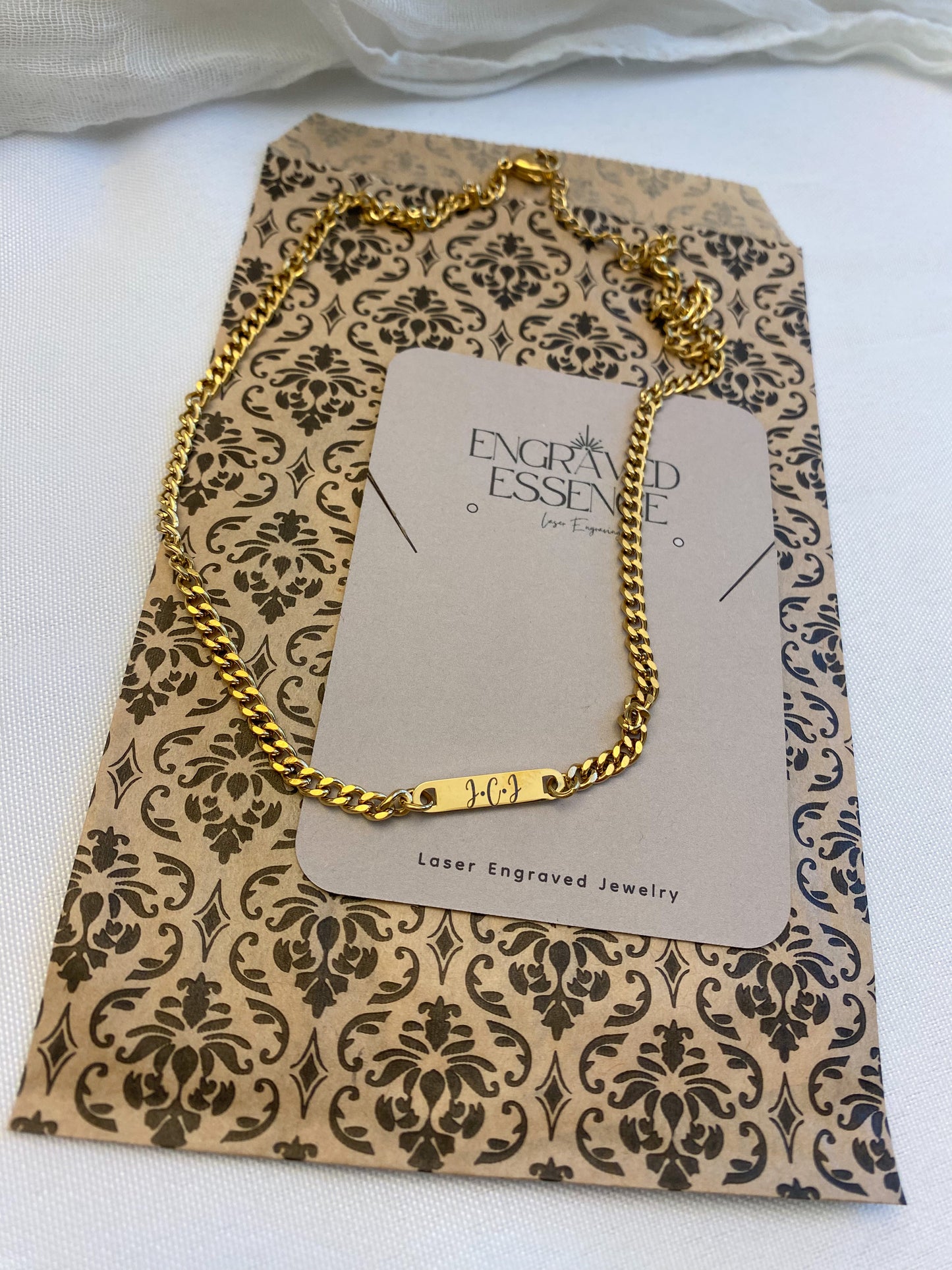 Gold Curb Chain Necklace