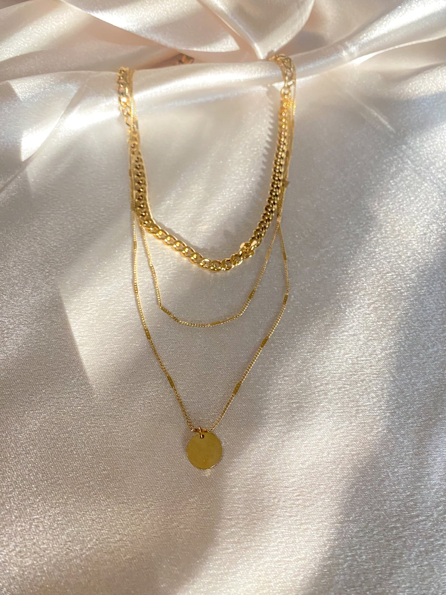 Triple Chain Gold Necklace