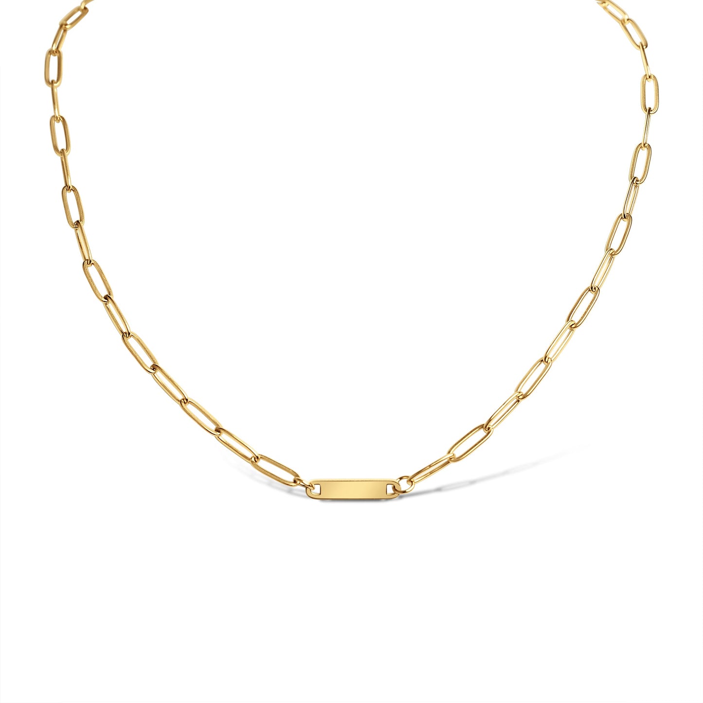 Paperclip Gold Bar Necklace