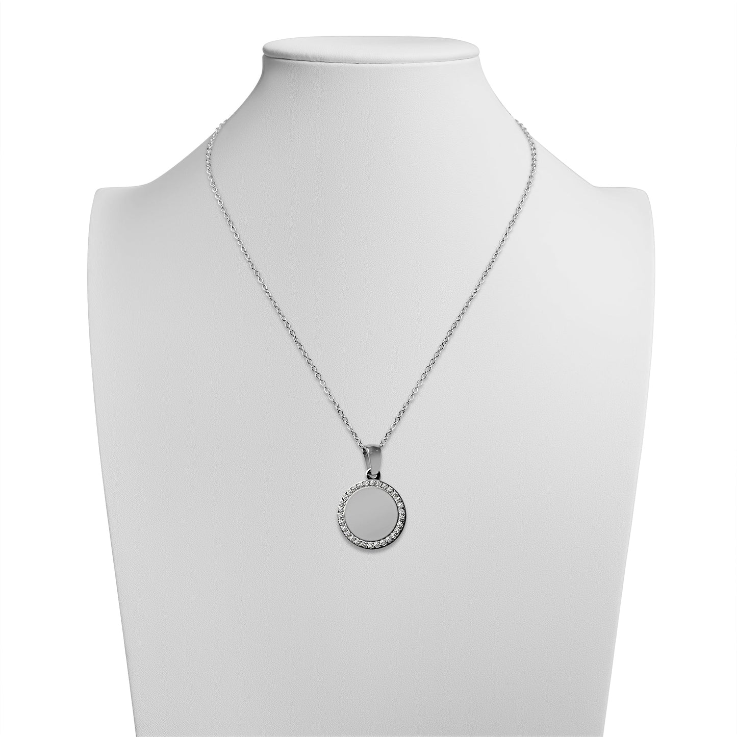 Silver Round Pendant Necklace