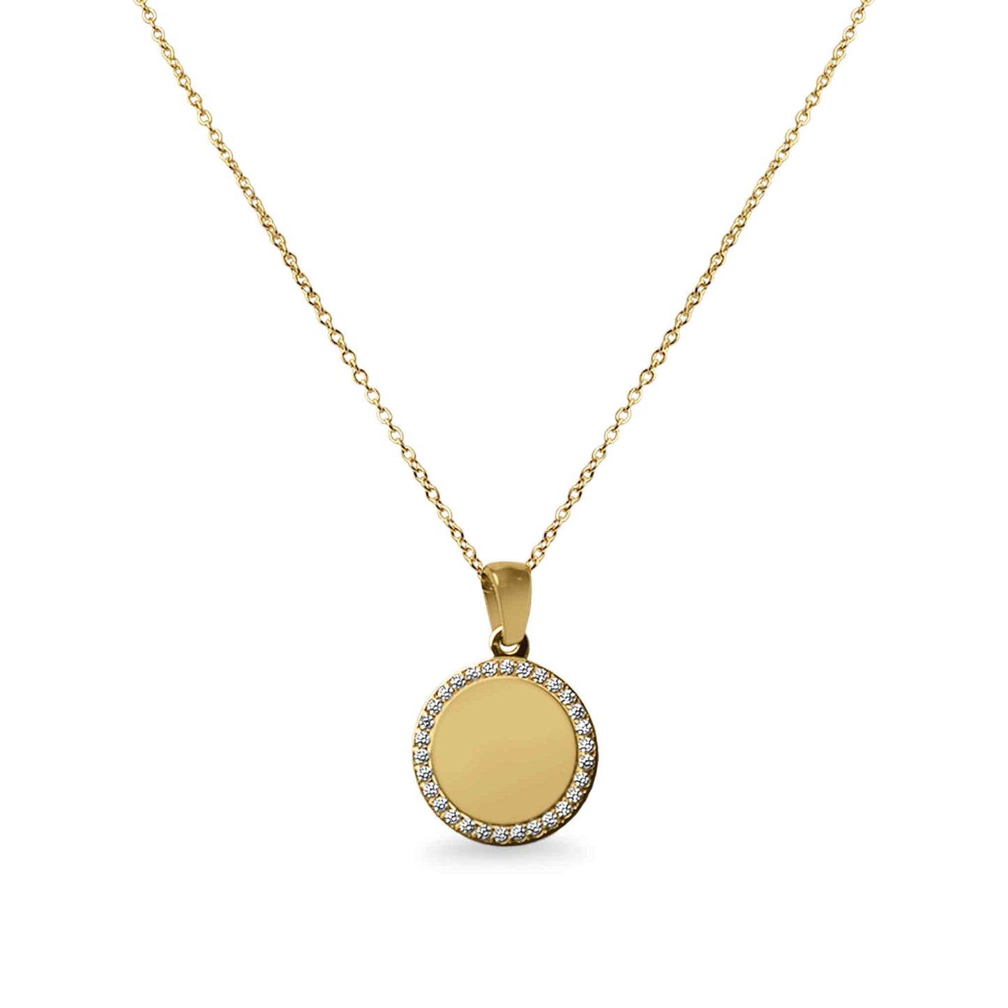 Gold Round Pendant Necklace