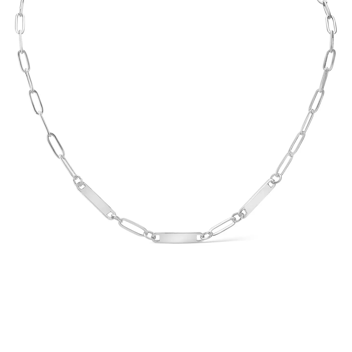 Paperclip Silver 3 Bar Necklace