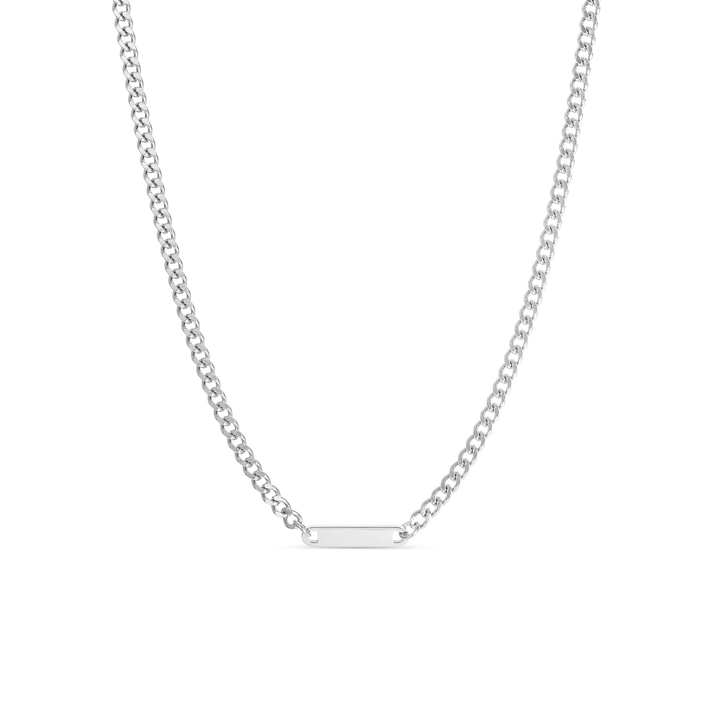 Silver Curb Chain Necklace