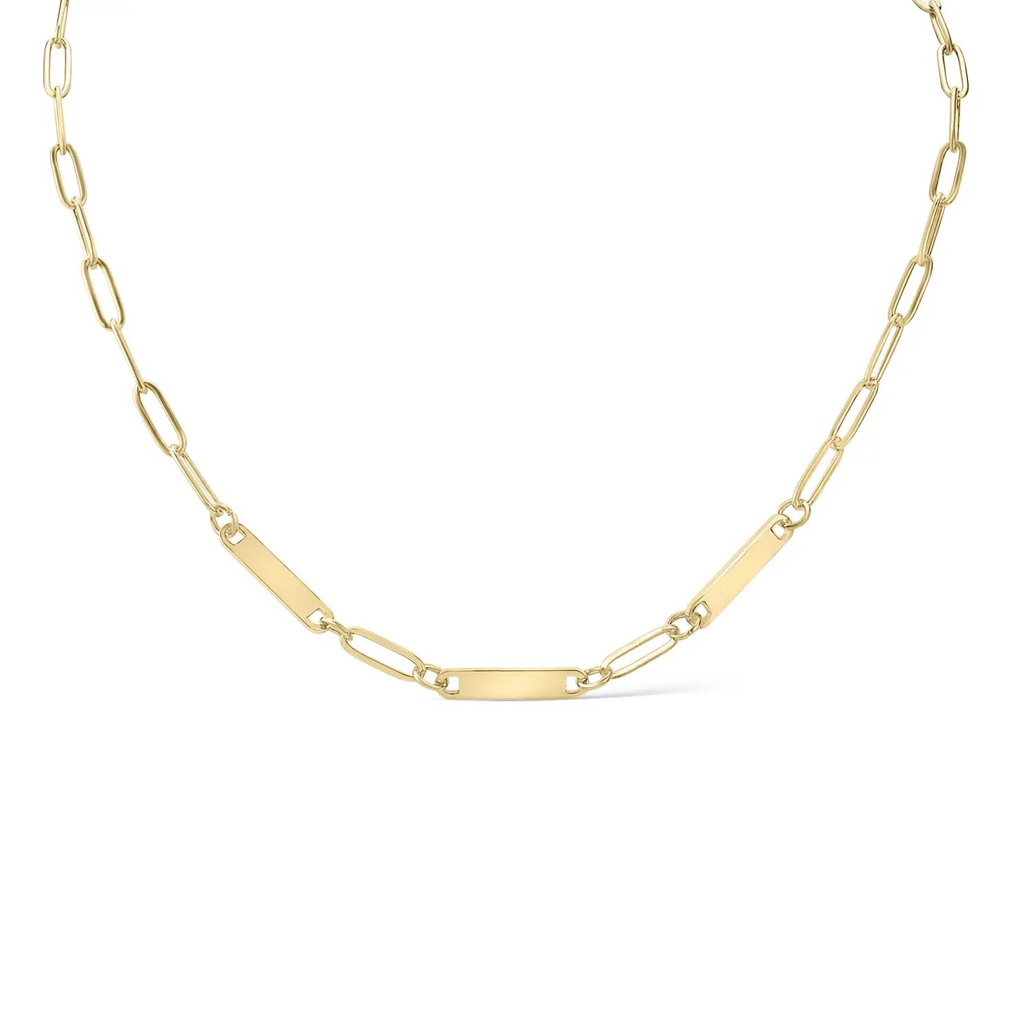 Paperclip Gold 3 Bar Necklace