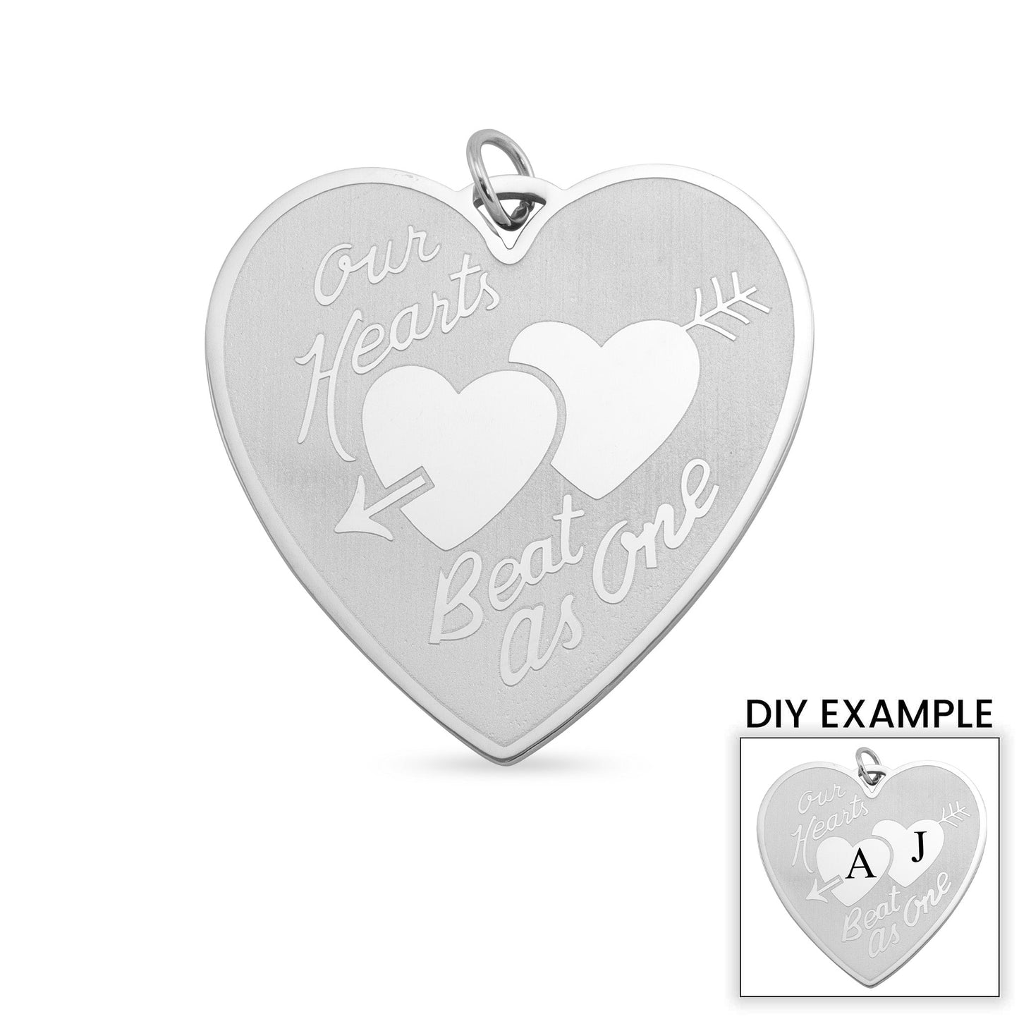 "Our Hearts Beat as One" Heart Keychain