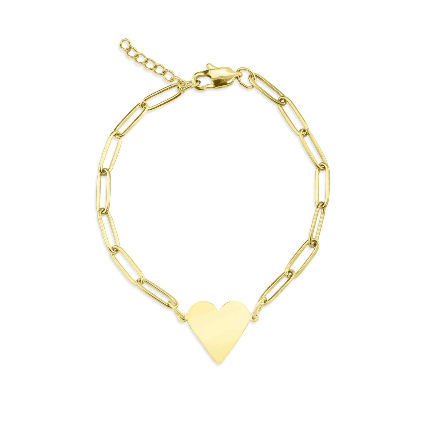 Paperclip Gold Heart Bracelet