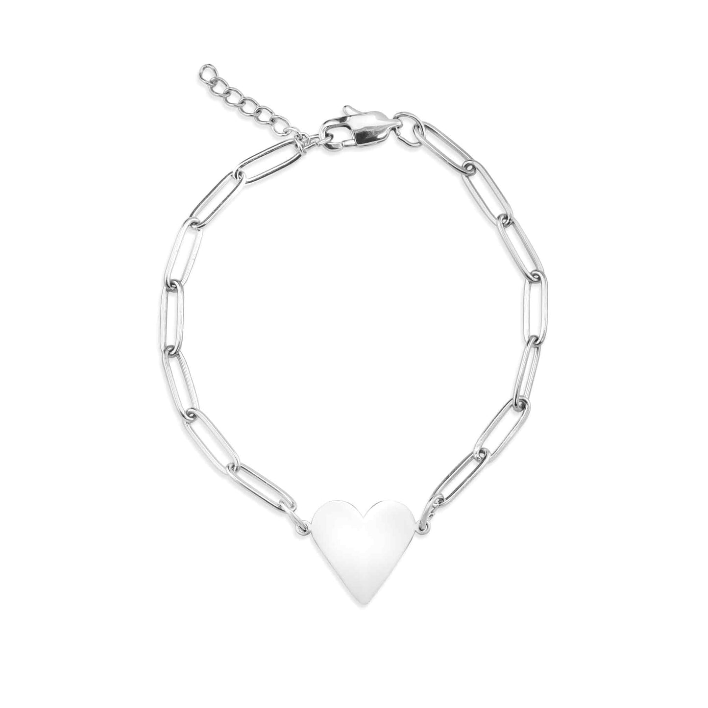 Paperclip Silver Heart Bracelet