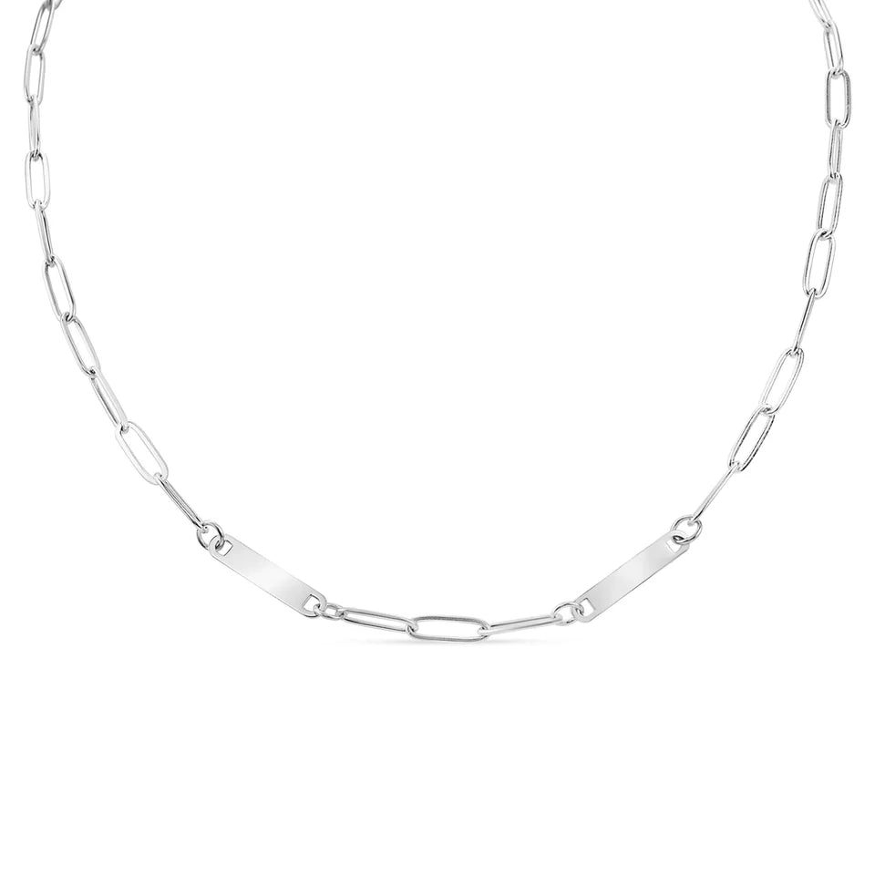 Paperclip Silver 2 Bar Necklace