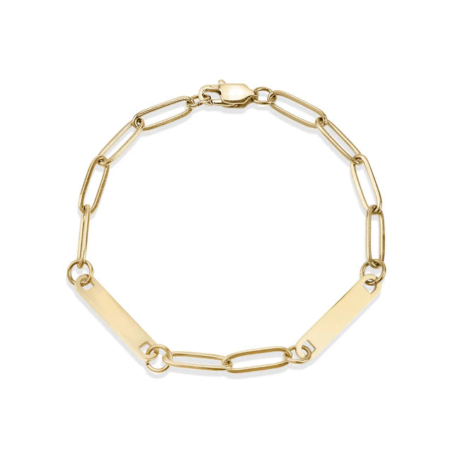 Paperclip Gold 2 Bar Bracelet