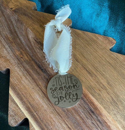 Tis The Season Silver Ornament