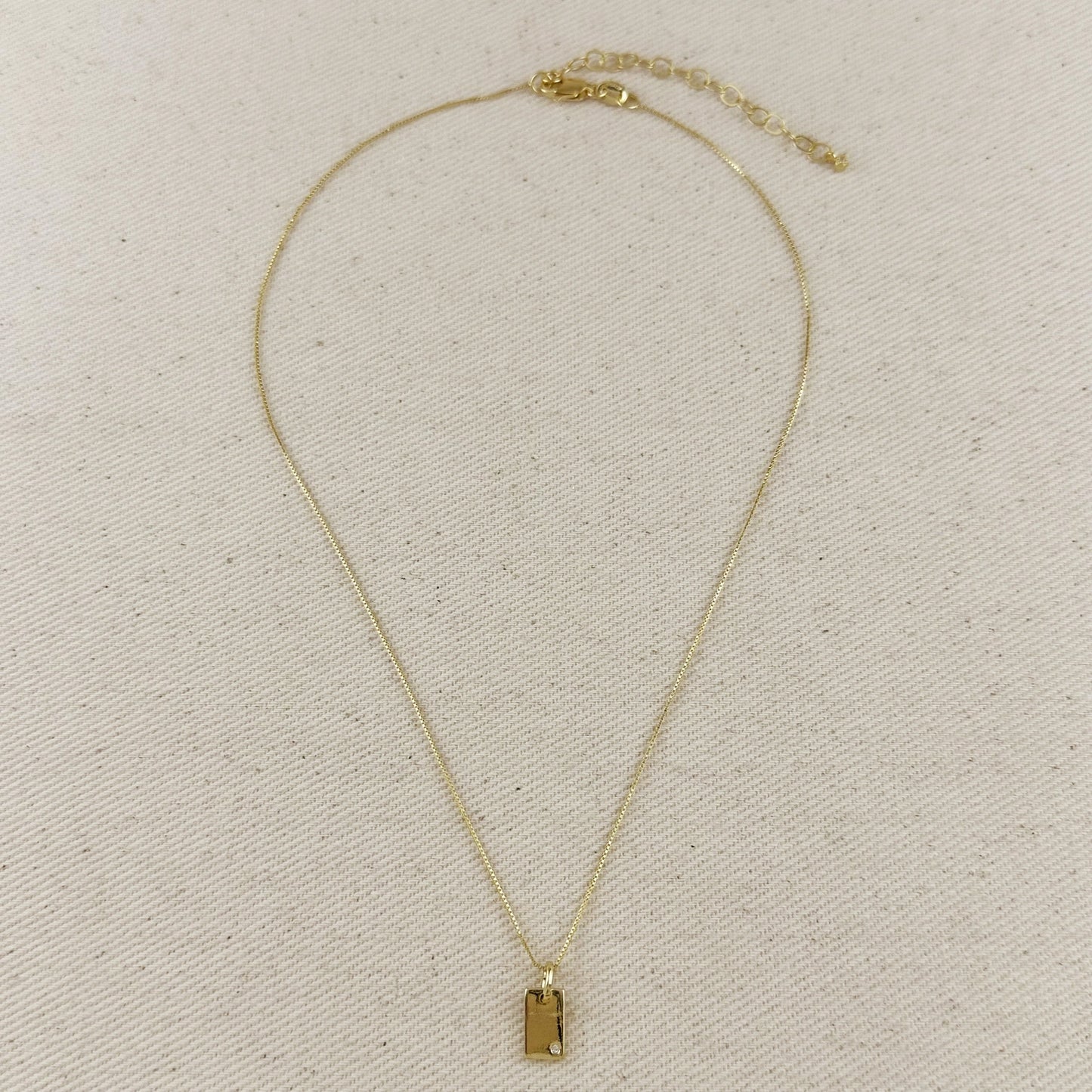 Solitaire Cz Plate Necklace
