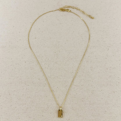 Solitaire Cz Plate Necklace