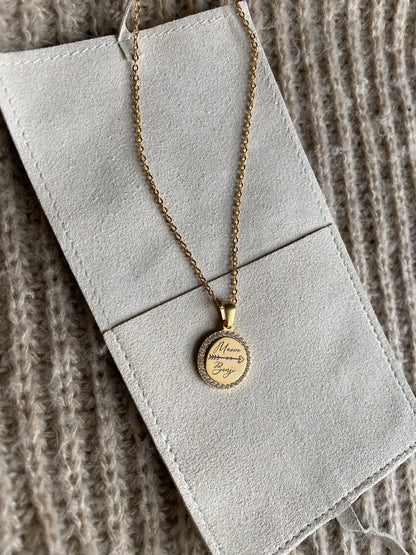 Gold Round Pendant Necklace