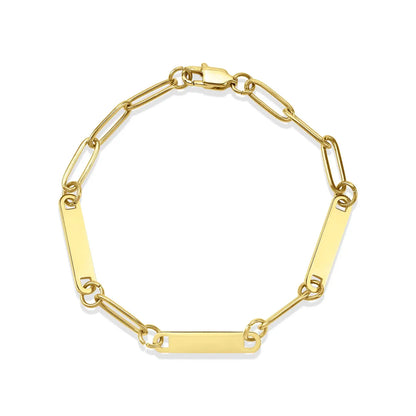 Paperclip Gold 3 Bar Bracelet