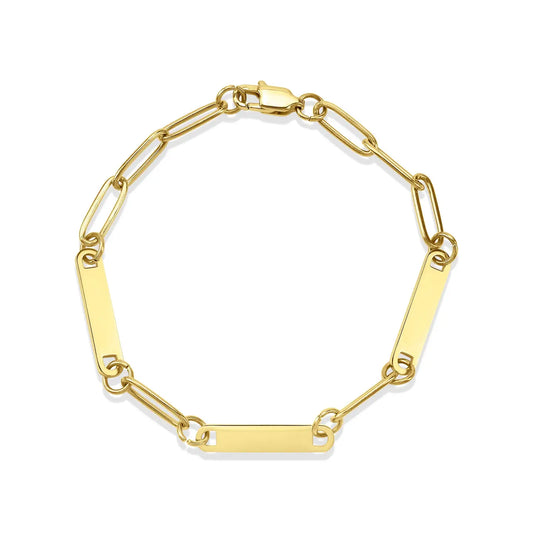 Paperclip Gold 3 Bar Bracelet