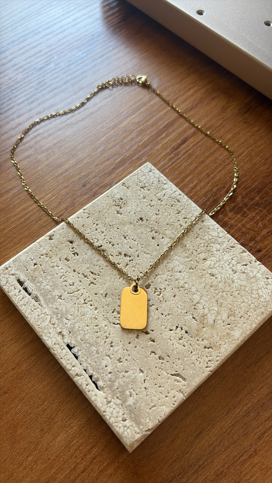 Gold Mini Tag Necklace