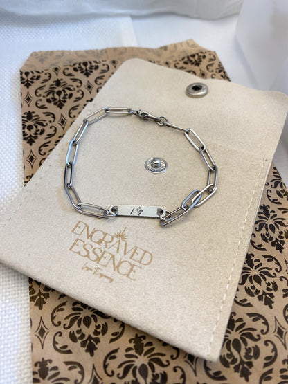 Paperclip Silver Bar Bracelet