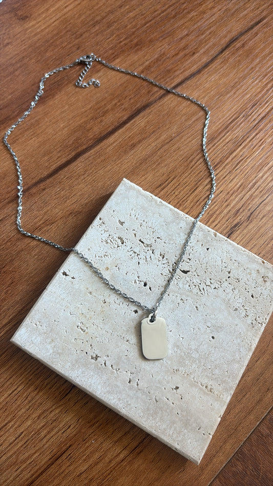 Silver Mini Tag Necklace