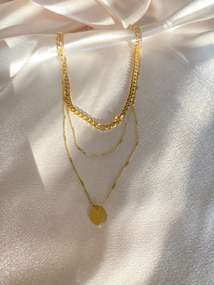 Triple Chain Gold Necklace