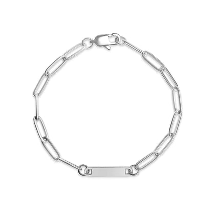 Paperclip Silver Bar Bracelet