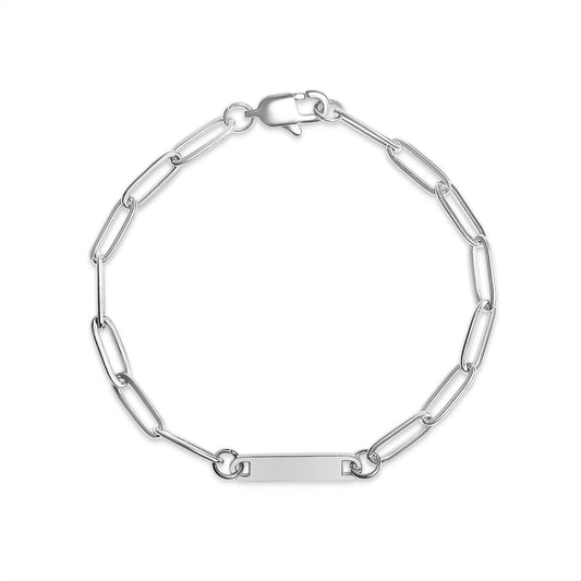 Paperclip Silver Bar Bracelet