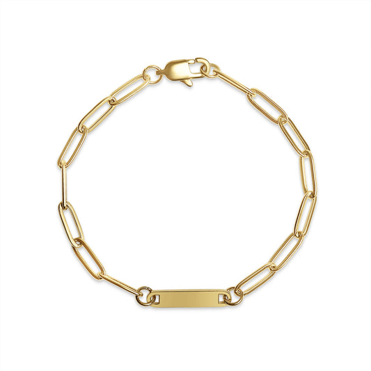 Paperclip Gold Bar Bracelet