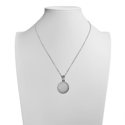 Silver Round Pendant Necklace