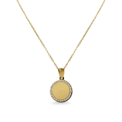 Gold Round Pendant Necklace