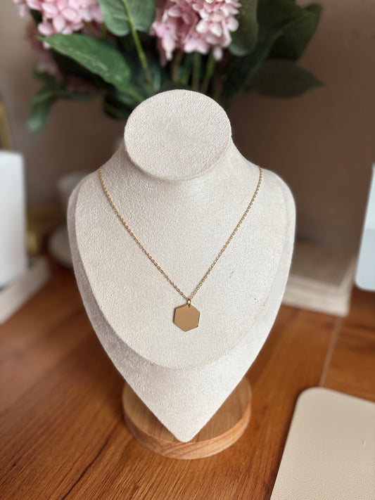 Hexagon Gold Necklace