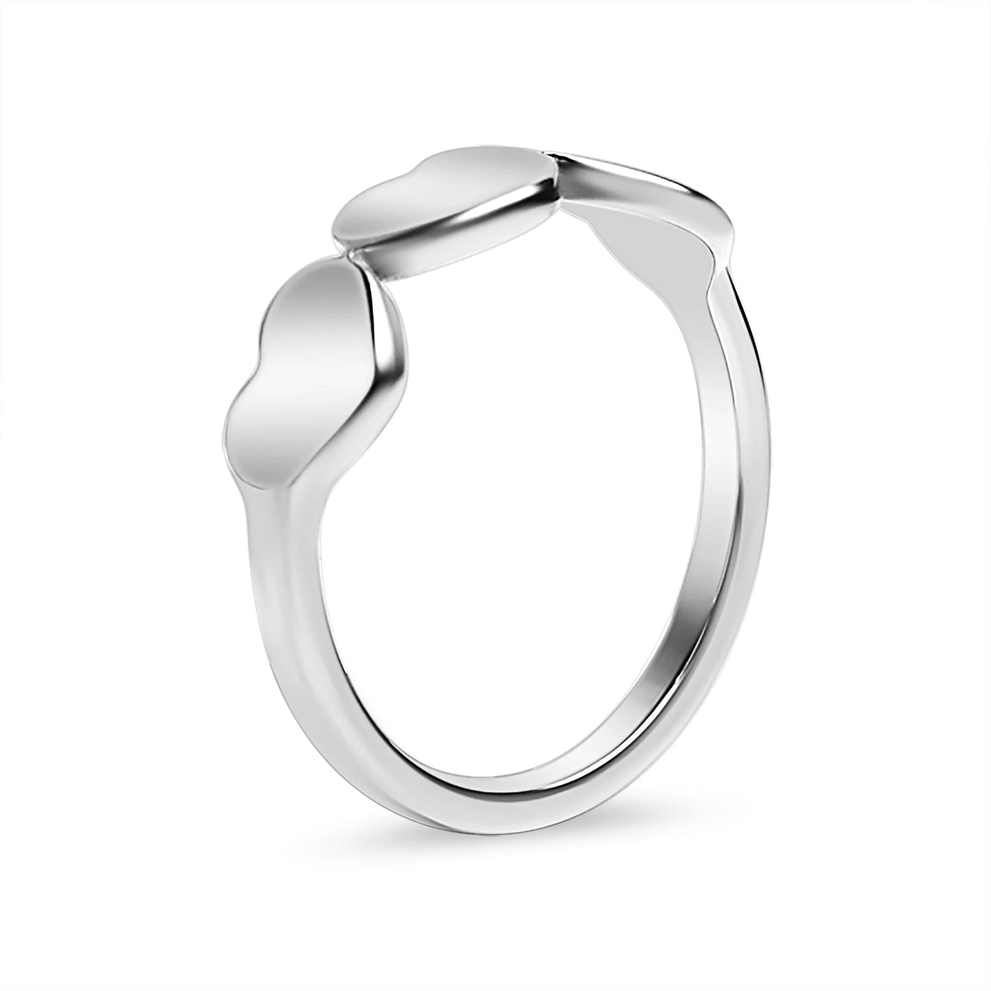 3 Heart Silver Ring
