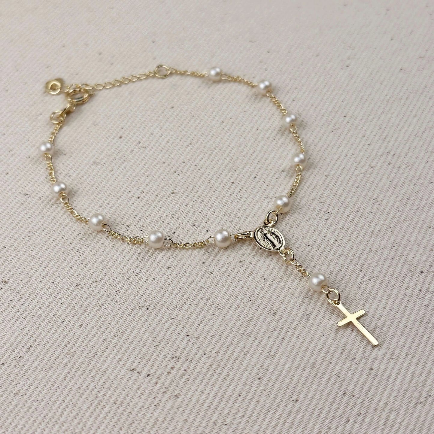 Pearl & Figaro Rosary Bracelet
