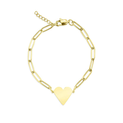 Paperclip Gold Heart Bracelet