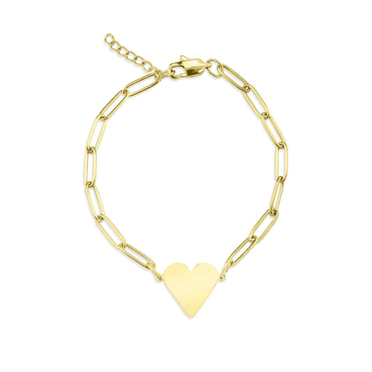 Paperclip Gold Heart Bracelet