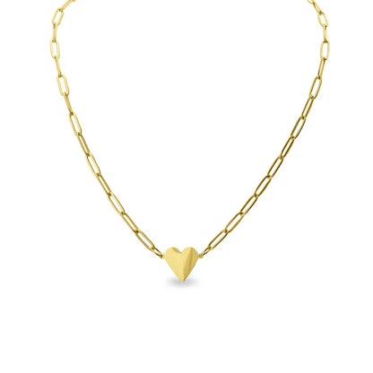 Paperclip Gold Heart Necklace