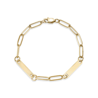 Paperclip Gold 2 Bar Bracelet