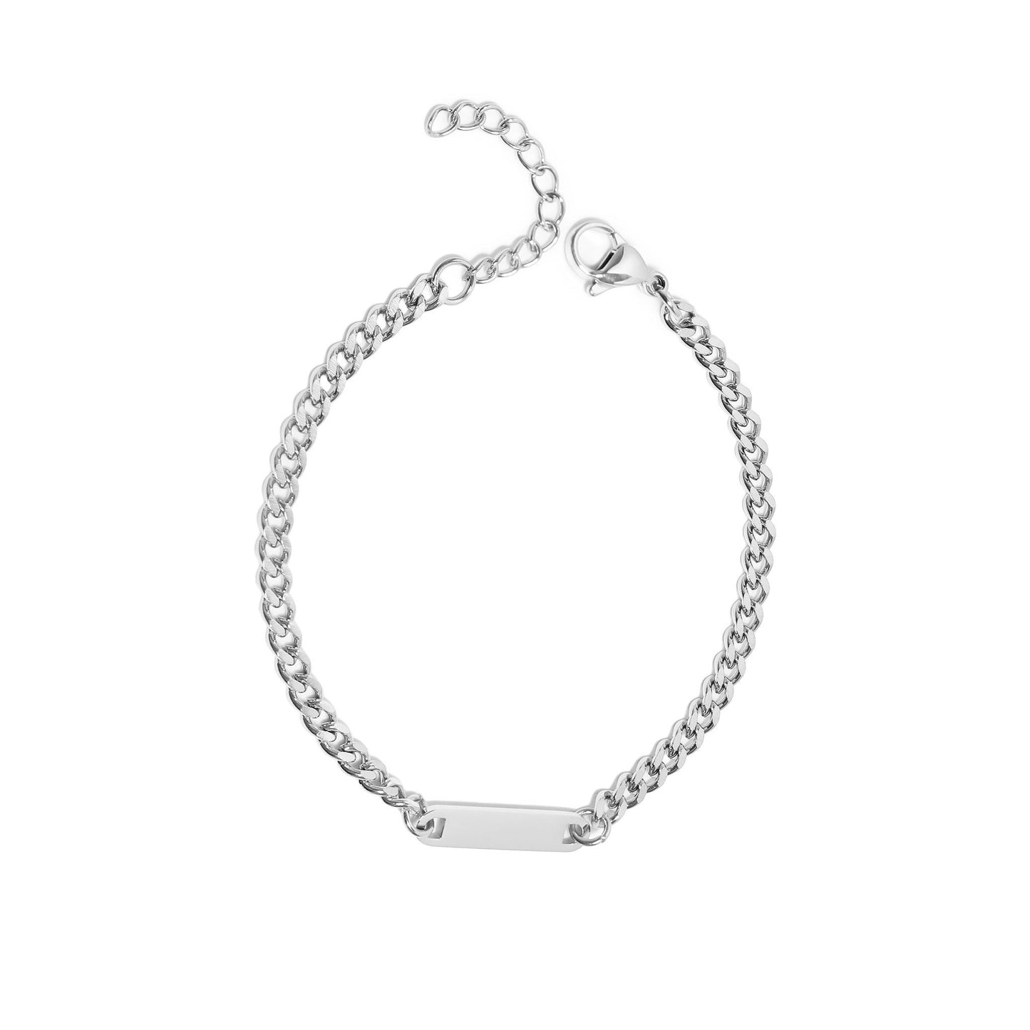 Silver Thin Curb Chain Bracelet