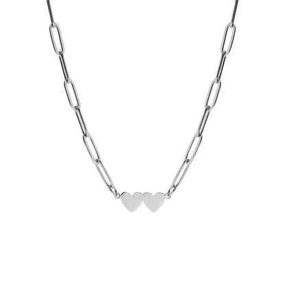 Silver 2 Heart Necklace