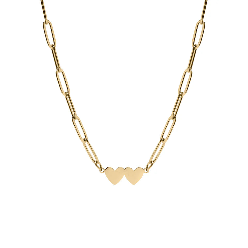 Gold 2 Heart Necklace