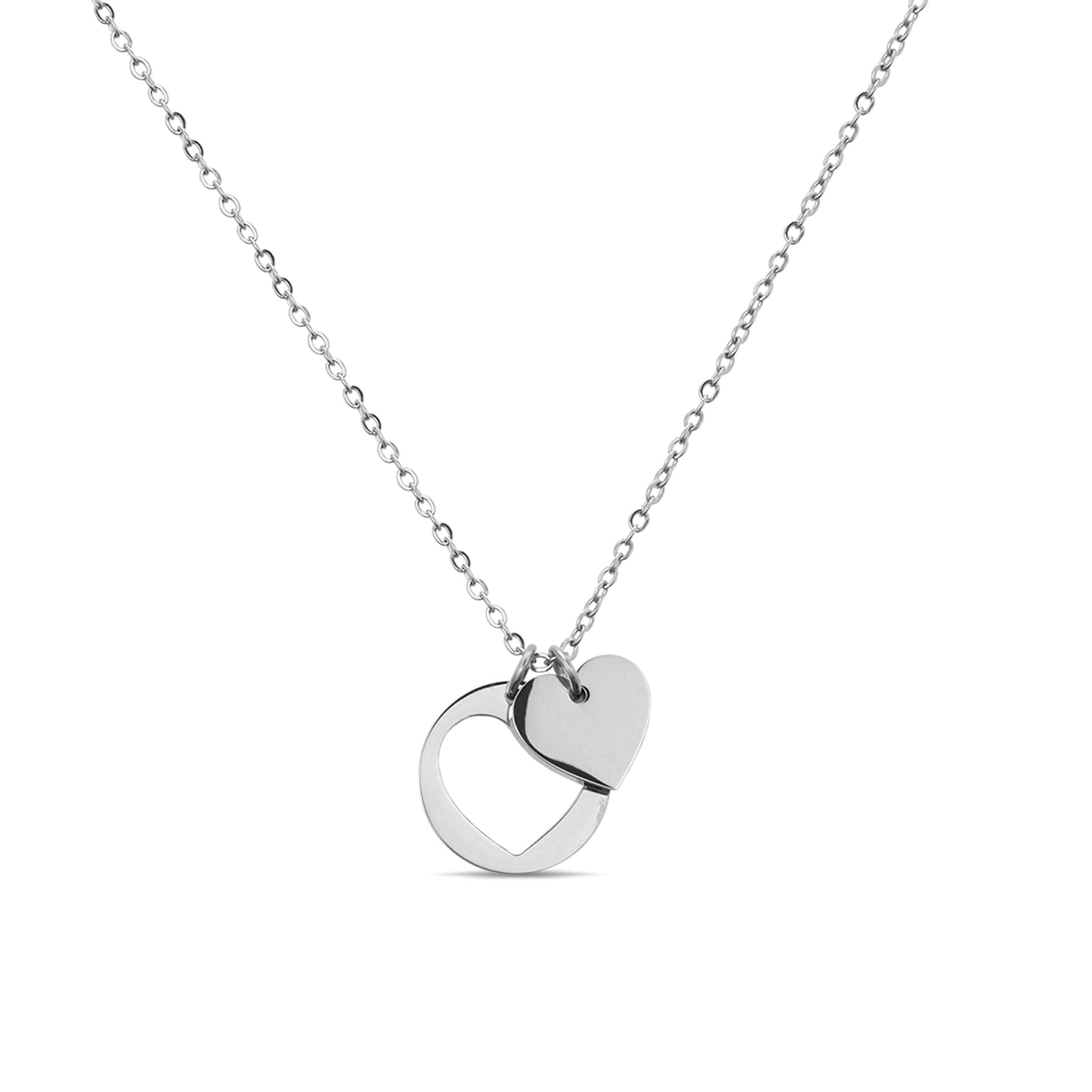 Silver Heart Cutout Necklace